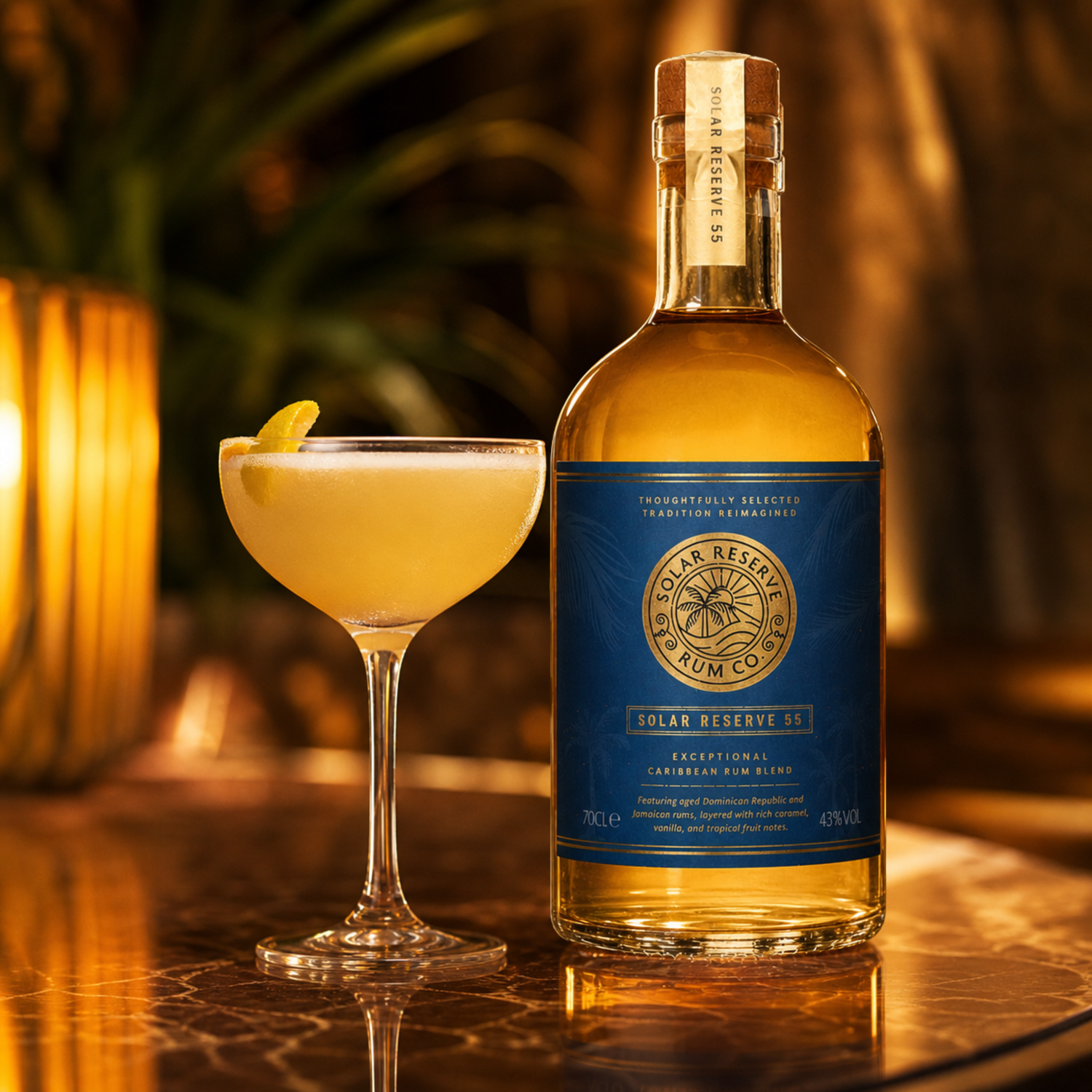 Solar Reserve 55 bottle displaying the 95 point Gold Medal 2026 award.