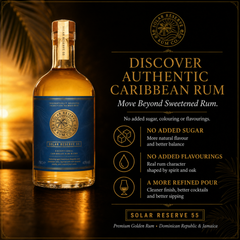 Premium golden rum blend featuring Dominican and Jamaican spirit profiles.