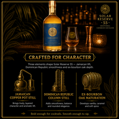 Solar Reserve 55 Gold Award Winning Caribbean Rum 70cl bottle.